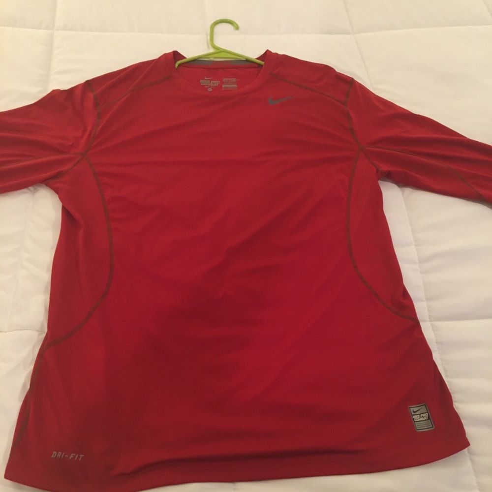 Nike Pro Dri Fit Combat Long Sleeve - Red
